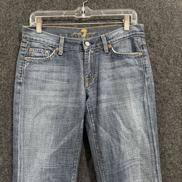 7 For All Mankind Jeans Womens 28 Blue Bootcut Jerome Dahan Made USA Denim - Picture 2 of 12